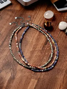 Natural Crystal Lace Agate Beaded Necklace for Men and Women, Stylish Choker Gift for Friends, Unisex Fashion Accessory