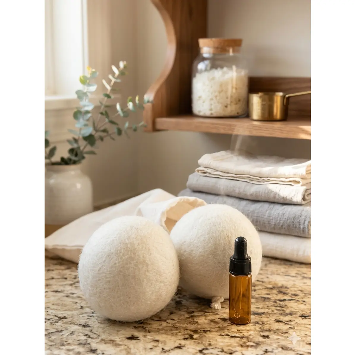 2 Wool Dryer Balls with 5mL Fragrance Oil