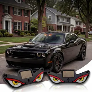 Solar Evil Eye LED Car Windshield Light | Wireless Motion Sensor Animated Anti-Tailgating Warning Strobe