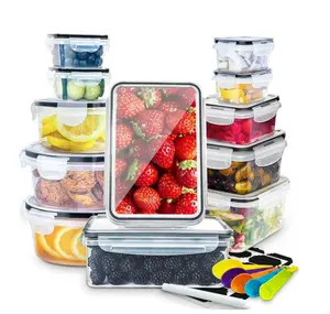 Airtight Food Storage Containers Set 24 Pieces, BPA Free Plastic Lunch Boxes, Leak Proof, Stackable for Meal Prep, Freezer Microwave Safe