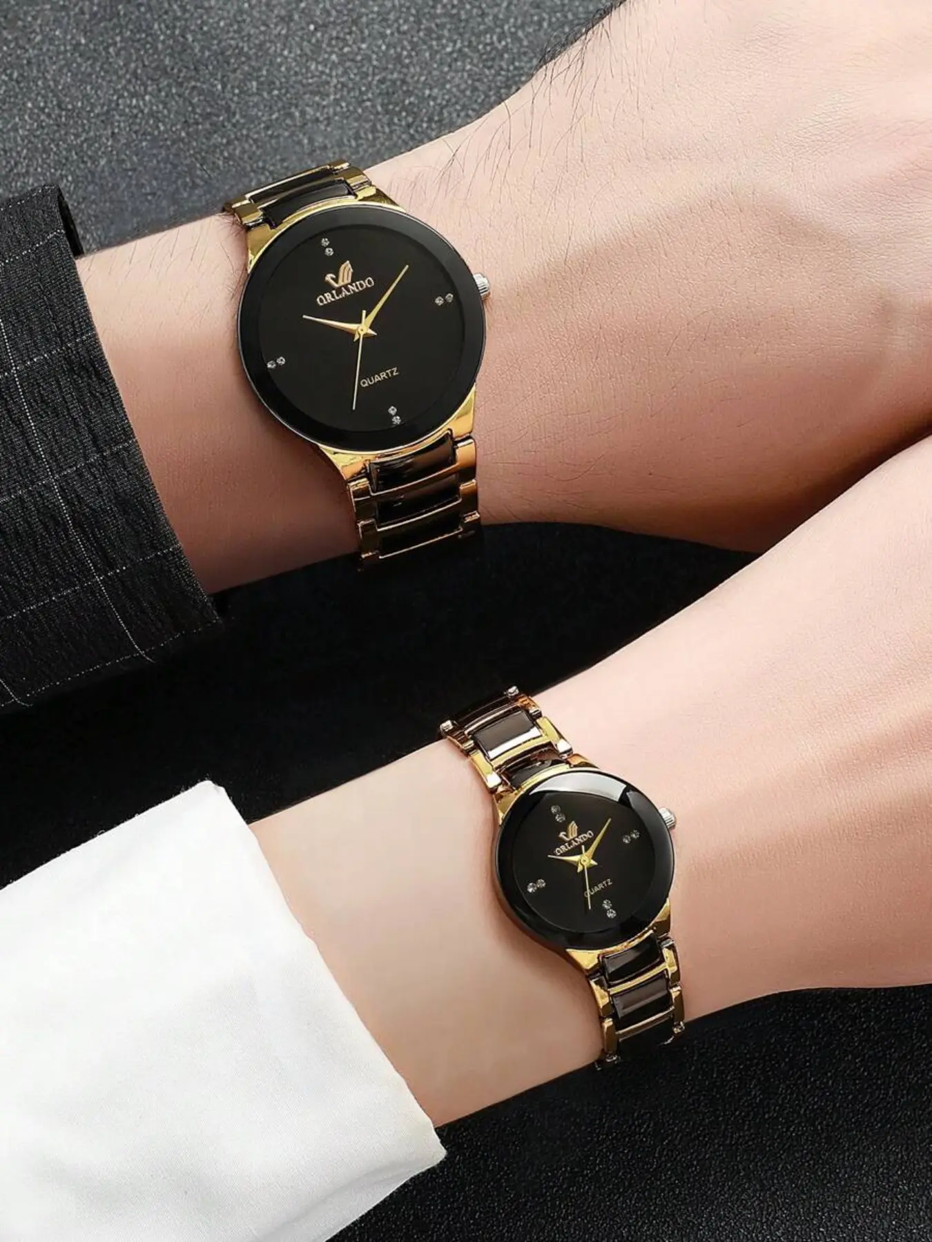 2pcs/Set Classic Fashion Couple Minimalist Scale Dial Quartz Wristwatch, Elegant Design, Quartz Watches, Modern Fashionable Wristwatch