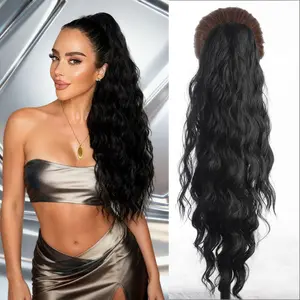30 Inch Long Claw Ponytail Extension - Glueless Wigs, Natural Fluffy Loose Wavy Synthetic Hair Extensions, Glossy Hair Bundles for Daily & Party Use, Wavy Ponytail Wig Hairstyle, Hair Weave Wig, Loose Wave Bundles ,SummerVibes outdoorfun outdoorfun