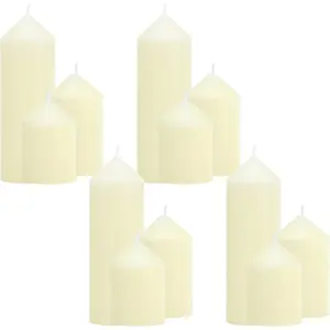 12 Pcs Ivory Pillar Candles Bulk Set, Elegant Decorative Ivory Candles，2 in x 3, 4, 6 Inch Assorted Size Unscented Pillar Candles Bulk for Home Decor, Weddings, Centerpiece