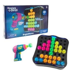 Educational Insights Design & Drill Brightworks, STEM Learning with Toy Drill, 53 Pieces, Ages 3+