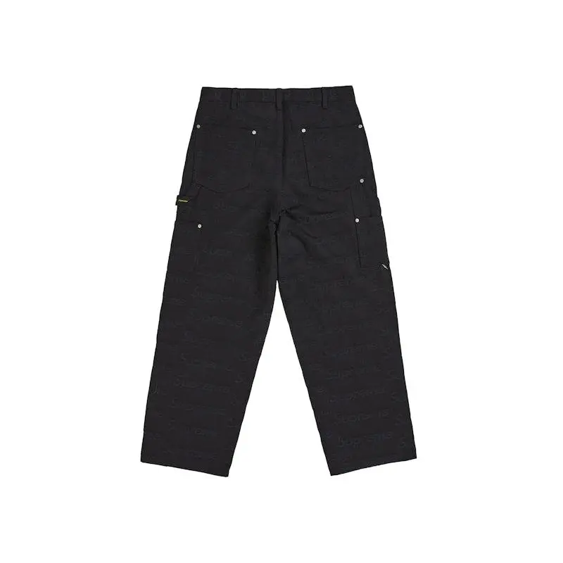 Supreme Jacquard Logos Double Knee Denim Painter Jean Black (men