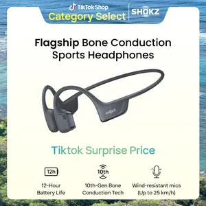 SHOKZ OpenRun Pro 2 - Open-Ear, Bone Conduction Sport Headphones - Sweat Resistant, Workout Headphones with Deep Bass and Smart Mic