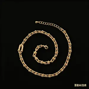 【8mm-19.6inches Paperclip Necklace】FOLYSTUY(Y143) Paperclip Chain Necklace Unisex Link&Chain Elegant Design