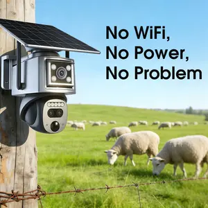 NiSee Solar cctv 4G Security Camera With Triple-Lens Linkage,No WiFi Required,No Network Cable Needed,2K HD Clear Picture,Color Night Vision,PlR Motion Detection,360°Automatic Tracking,Two-way Talk,Outdoor IP66 Waterproof