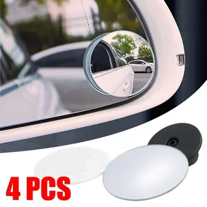 4Pcs Blind Spot Mirrors Round HD Glass Convex 360° Side Rear View Mirror for Car Ultra-Clear Reversing