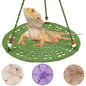 Hanging Pet Hammock Bed Natural Cotton Soft Perch Swing for Lizard Chameleon Hamster Chinchilla Squirrel Snake Parrot Cage Toys Large Size