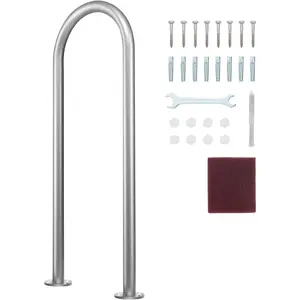 Father's Day Gift VEVOR Dock Boarding Handrail, 36 x 13 inch Swimming Pool Railing, Aluminum with Base Plate for Indoor/Outdoor Pools, Boat Safety Railing for Decks, Rust-Proof Grab Bar with Accessories for Spas Docks