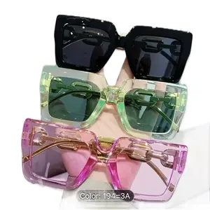 Women's Square Fashion Sunglasses with Gold Chain Sides  ONE PAIR
