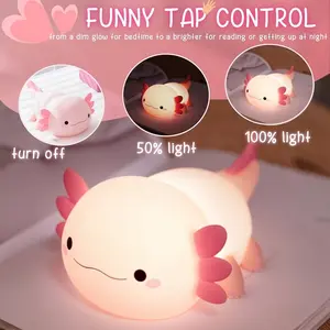 Cute Night Light LED Lamp, USB Rechargeable with Timer, Touch Activated Adjustable Color Changing, Perfect Gift for Baby Room Bedroom Office Decor