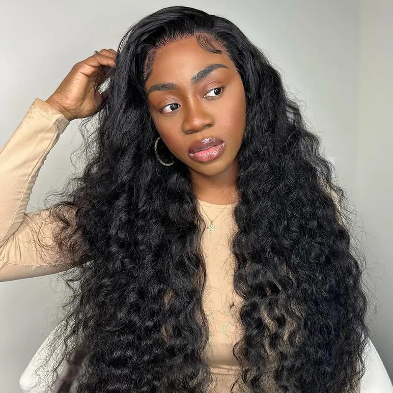 [NEW IN] West Kiss 200% Density Glueless Human Hair Wigs Deep Wave 7x5 Lace Closure Wig Pre Cut Lace Pre Bleached Pre Plucked Hairline