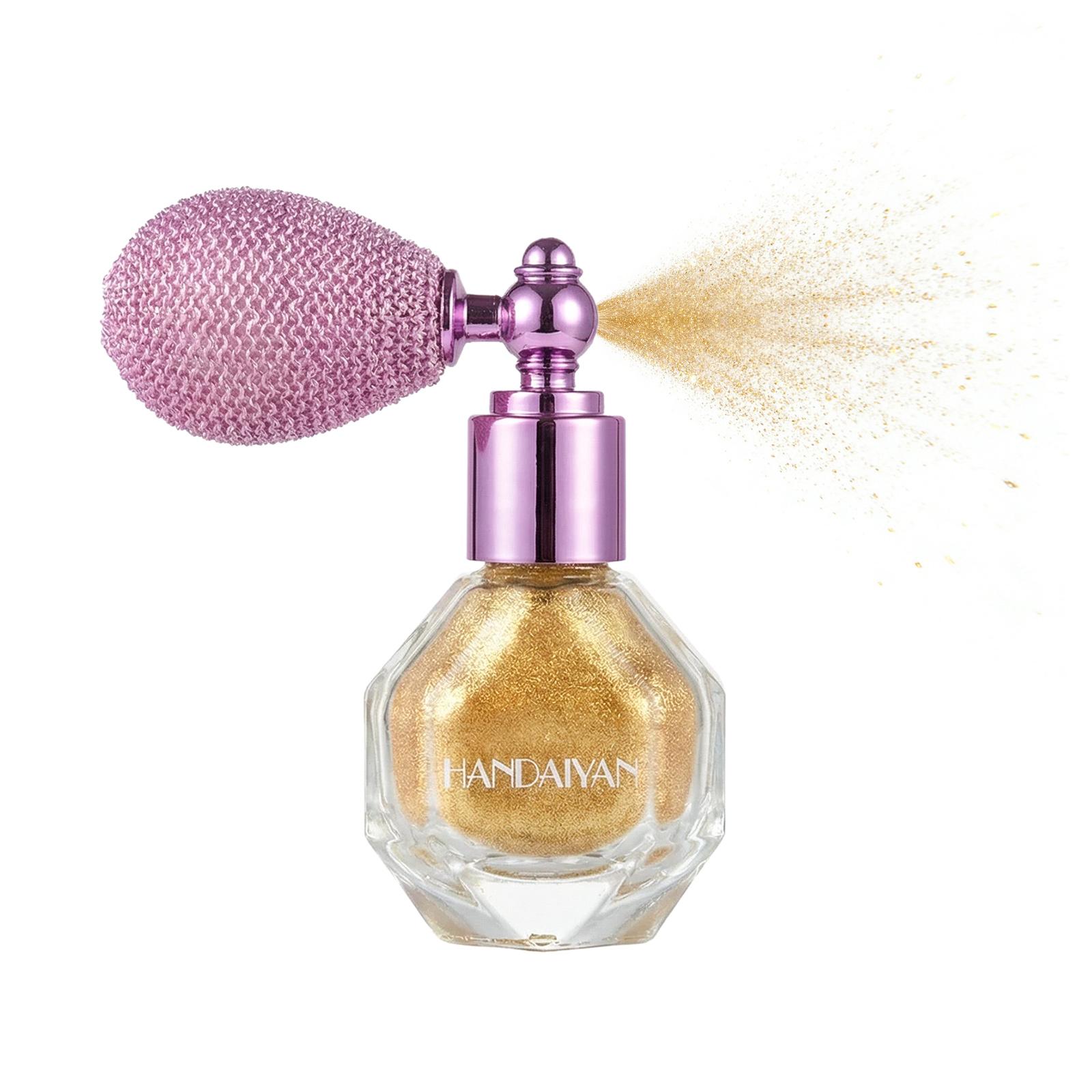 Shimmer Highlighter Makeup Powder Spray, Radiant Long-Lasting Body Glitter Spray, Multi-Use Waterproof Shimmer Sparkle for Face Body Hair Lips, Premium Beauty Cosmetic for Women & Girls, Ideal Valentine's Day Gift & Party Makeup