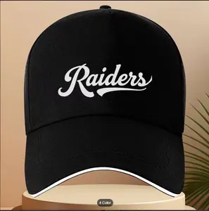 1pc The Raiders wordmark exudes a bold and assertive style cap, stylish sandwich brim, unisex, adjustable, perfect gift for all seasons black