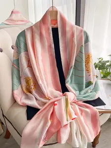 Women's Floral Print Scarf, Fashionable Soft Lightweight Shawl for All Seasons, Casual Versatile Scarf for Women & Girls