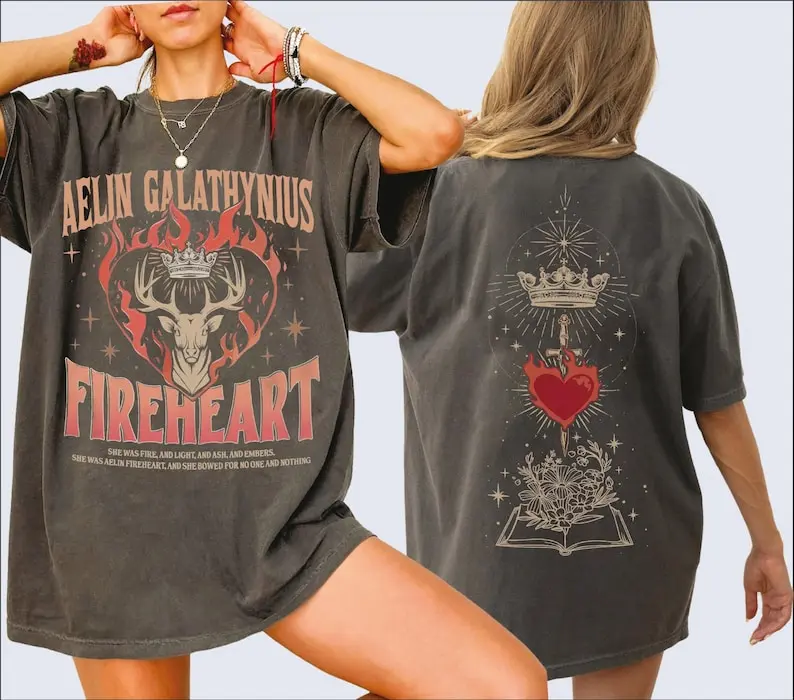 Throne Of Glass Fan Comfort Colors Shirt, Fireheart Aelin T Shirt, Kingsflame The Thirteen, Aelin Galathynius Shirts
