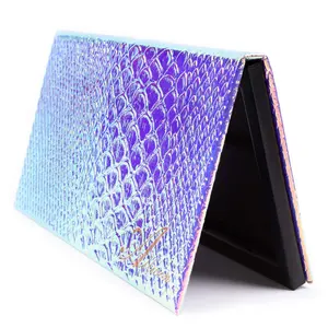 Magnetic Palette Mermaid Empty Makeup Palette with Mirror and 20Pcs Adhesive Empty Palette Metal Stickers for Eyeshadow Lipstick Blush Powder