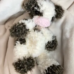Crochet Furry Cow - Soft and Cozy Plush Toy for Kids