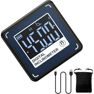 Mini Digital Rechargeable Level Box Protractor Angle Finder Level Gauge Inclinometer  Base Backlight,VA Display,Type-C ,IP54 for Woodworking Building  ,Construction