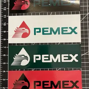 Pemex 4pcs 3x9 Adhesive Calcomania Stickers - Available in Multiple Colors: White, Green & Red - 4 Piece Set car diy decal