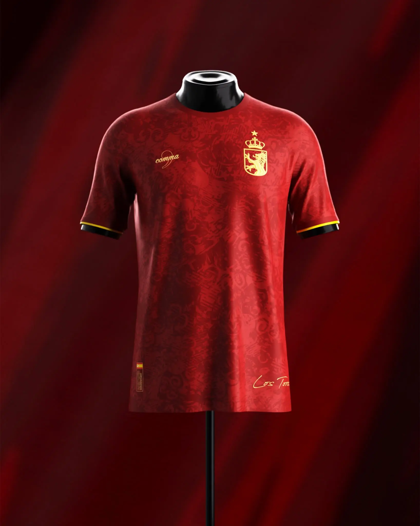 Premium Red Football Jersey, ESP Team, Retro Soccer Shirt