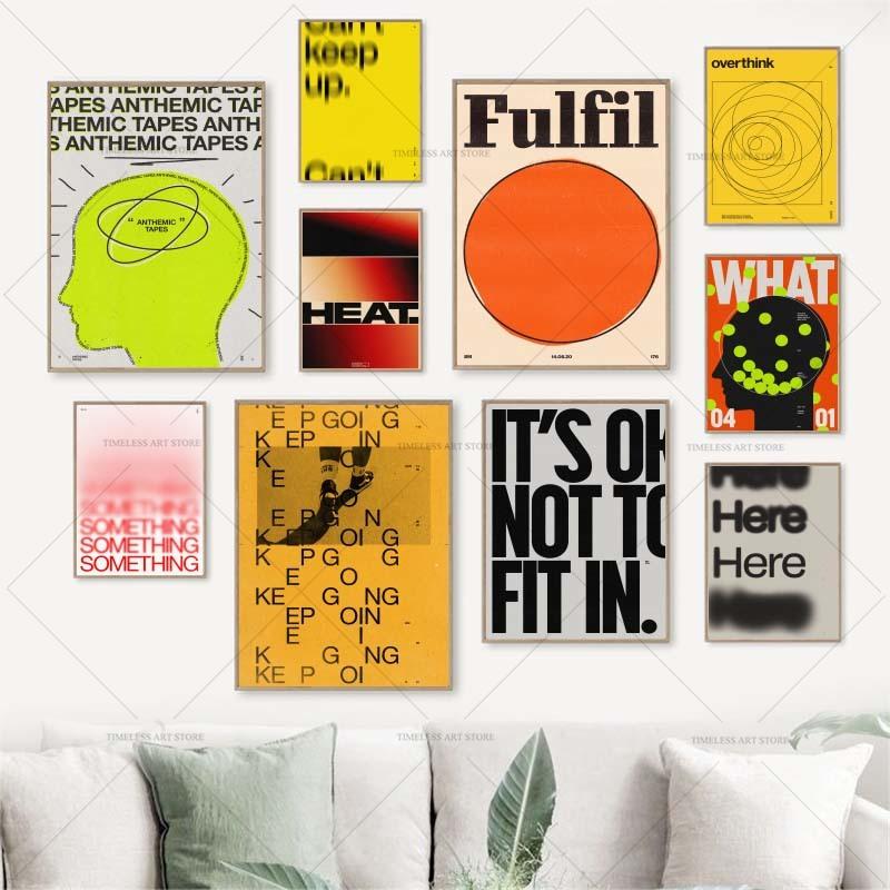 Modern Quotes Posters Retro Inspirational Words Canvas Print Calligraphy Wall Art Canvas Painting for Living Room Home Decor