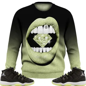 Retro Inner Beast 11s Ugly Sweater, 11 School Halloween Sweatshirt Lip Diamond Outfits Streetwear Unisex Sneaker Matching Shirts Clothes Fabric