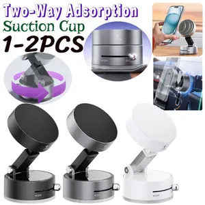 Car Phone Holder  1-2PCS Magnetic Vacuum Car Phone Holder Two-Way Adsorption Suction Cup Navigation 360 Rotation for iPhone/Samsung/xiaomi cool car accesories metal keychain drift goods carairfreshener dolca  air  freshner wireless  aromatherapy neck auto