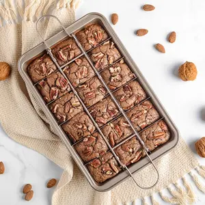 18-grid Stainless Steel Cake Baking Mold, Rectangle Bread Baking Pan with Handle, Kitchen Baking Tool for Cake, Pastry & Dessert