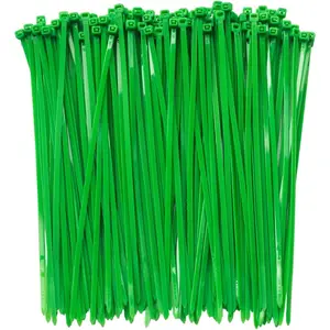 8 Inch Clear Zip Ties (Tying Length 6.7"), 300 count Nylon  Ties,Heavy Duty Cord Strap GREEN