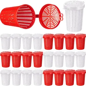 20 Pcs Fishing Bait Cage Trap Fish Lure Feeder Basket Holder Plastic Bait Bucket for Crawfish Minnow Shrimp Earthworm Crab Carp Catfish Traps Cast Net