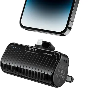 VRURC USB C Portable Charger, 20W Fast Charging Battery Pack with Foldable Stand, Mini Power Bank 5000mAh for iPhone 15/15 Plus/15 Pro/15 Pro Max, Samsung Galaxy S23, S22,Android, Google Pixel-Black