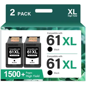 61XL 61 Black Ink  Replacement for  Ink 61 XL Ink Cartridges for  Printers Envy 4500 5530 4502 4501 5535 OfficeJet 4630 DeskJet 2540 Printer (2 Pack, Black)