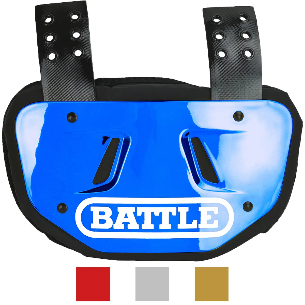 Battle Sports Adult Chrome Protective Football Back Plate, Football Equipment with Absorbs Impact Design, Comfortable Fit, Strong Straps, Universal Compatibility