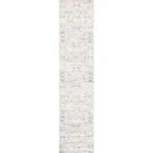 Canvello Light Grey Fabric Area Rug- 2'6" X 6'
