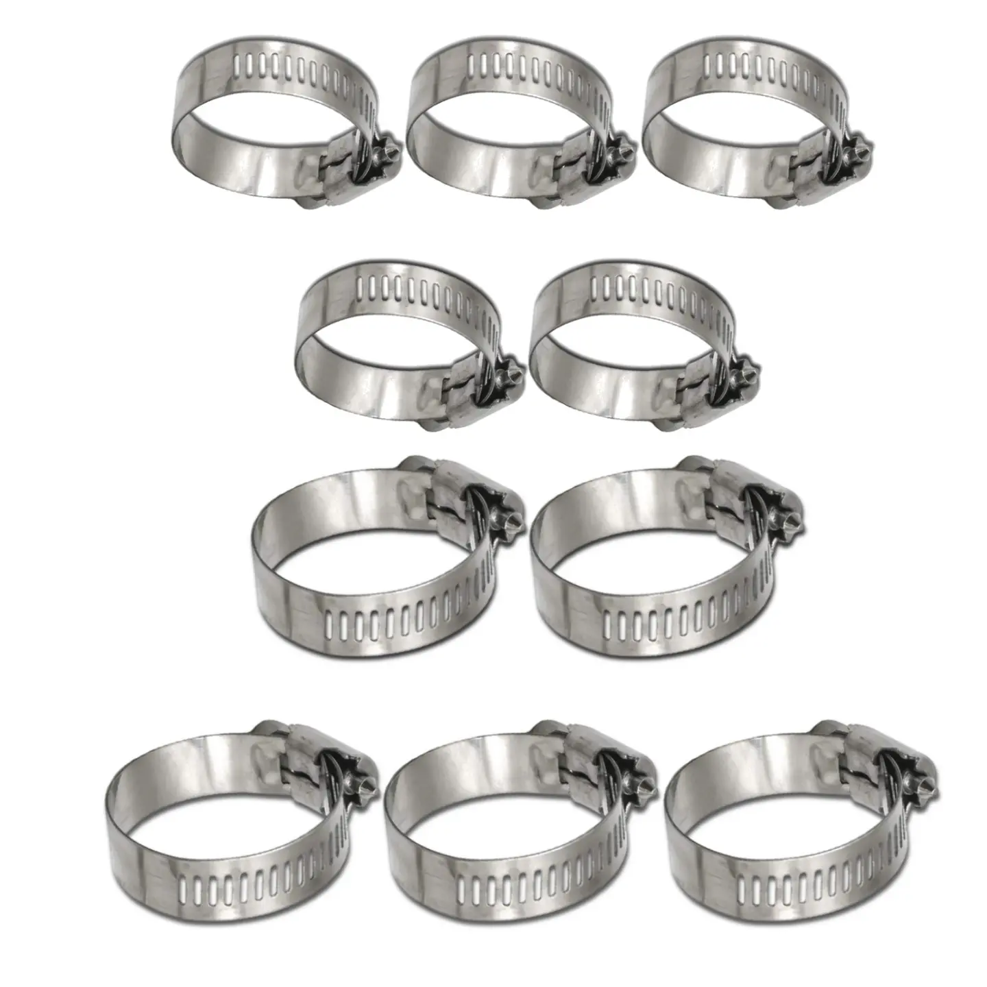 Stainless Steel Hose Clamps | Adjustable Worm Gear Clamps Covering 13/19 to 16/25 Size Range | 304 SS Fuel Line Clamps for Automotive Marine Plumbing and HVAC Applications | Durable and Corrosion Resistant