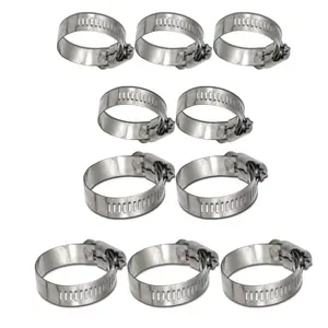Stainless Steel Hose Clamps | Adjustable Worm Gear Clamps Covering 13/19 to 16/25 Size Range | 304 SS Fuel Line Clamps for Automotive Marine Plumbing and HVAC Applications | Durable and Corrosion Resistant