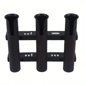 Secure Your Fishing Rods with our Three-Tube Plastic Holder - Perfect for Boats and Kayaks!