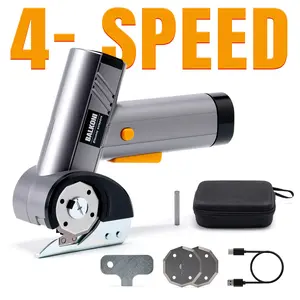 Balkoni Industrial-Grade Cordless Electric Scissors 255 RPM 4-Speed Heavy-Duty USB Rotary Cutter with Battery Portable for Fabric Leather Cardboard Ergonomic Handle Safety Lock LED Light