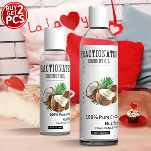 2Pcs-Coconut Oil - Moisturizing Hair, Body, Coconut Flavor, Coconut Extract Oil, Suitable for Moisturizing Hair, Skin Hydration & Massage, used Day and Night, Suitable for Men and Women, Can be Used as a Special Holiday Gift - 100ml+200ml