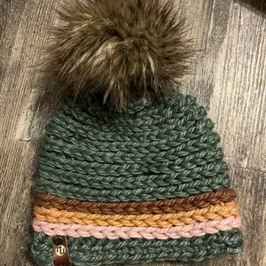 Crochet Pom Beanie Green
