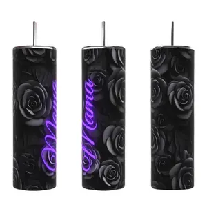 Black Rose Purple Mama Tumbler