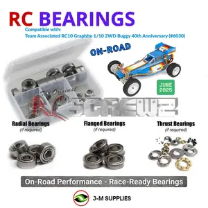 RCScrewZ Metal Shielded Bearing Kit asc163b for Team Associated RC10 Graphite Kit 1/10 Electric 2WD Off-Road Buggy (#6030, #ASC6030) | UPG