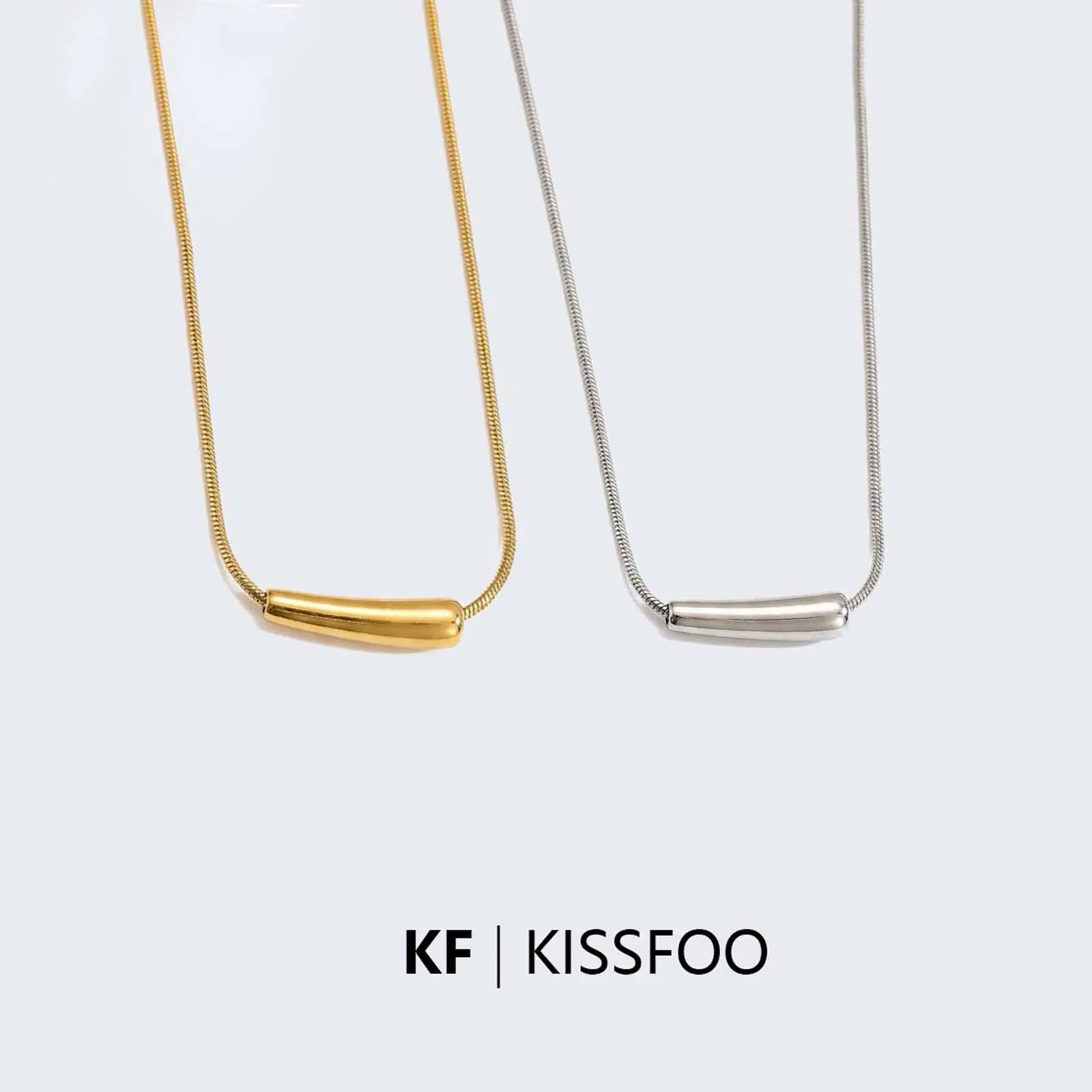 KISSFOO Stainless Steel Mini Eggplant Collarbone Necklace for Women Daily Accessories