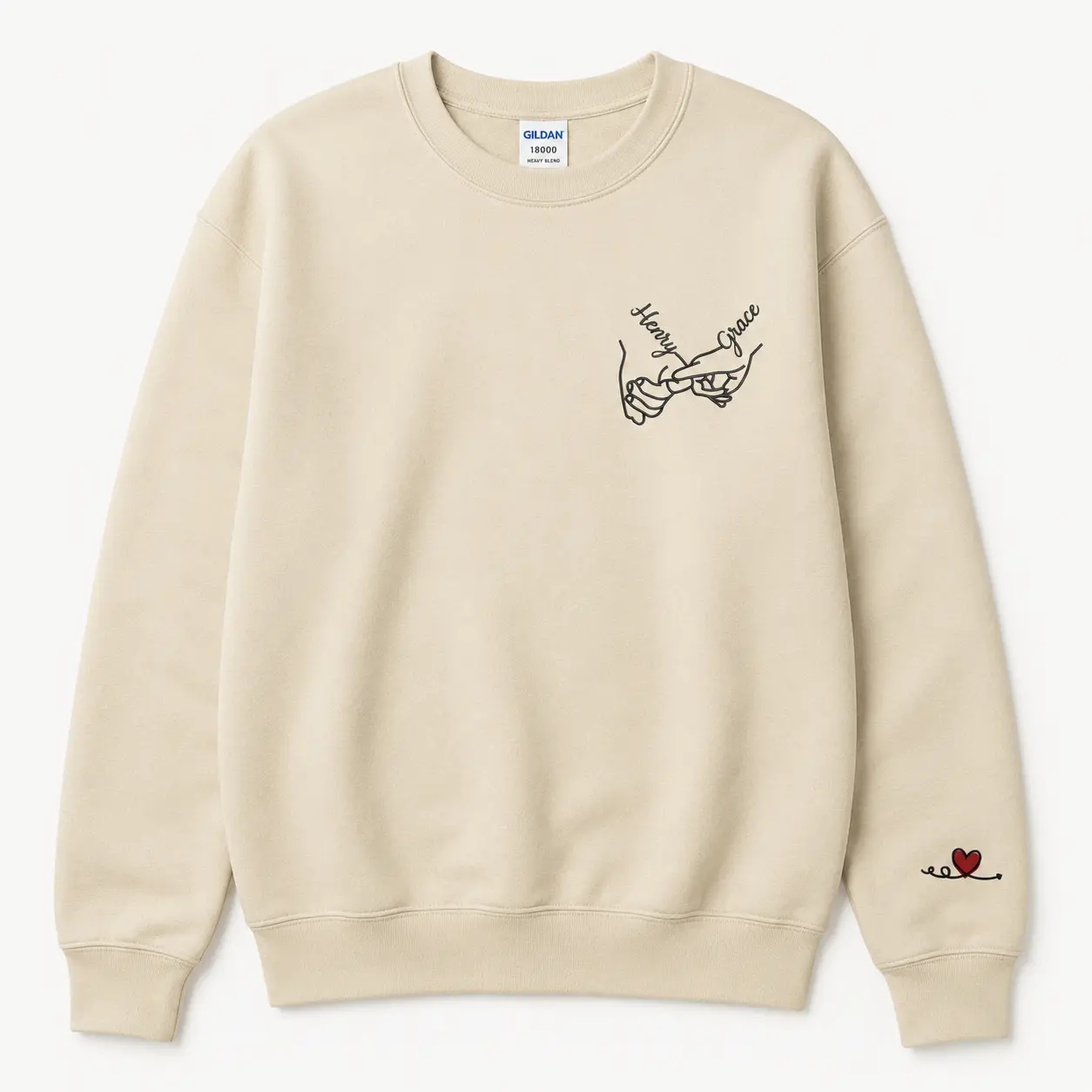 Custom Pinky Promise Embroidered Hoodies – Matching Couple Hoodie For Valentine’s Day
