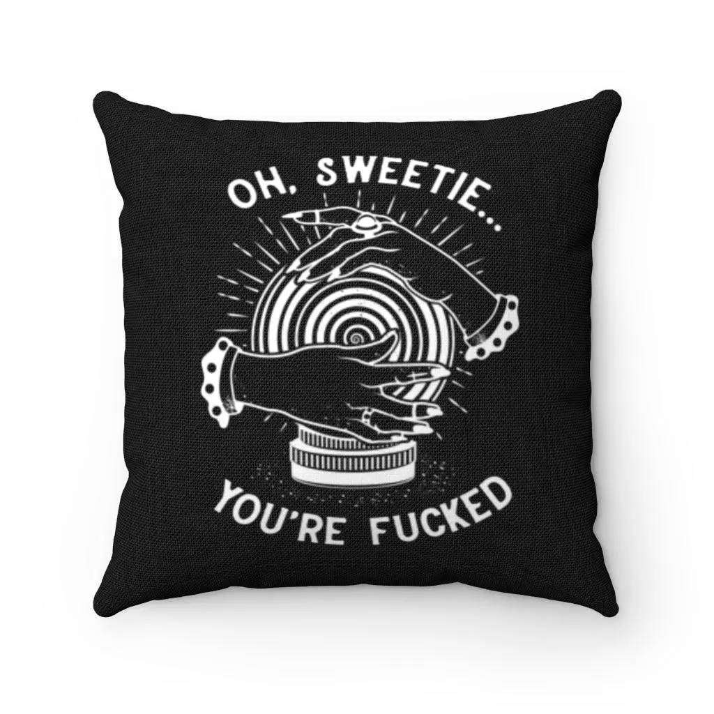 Oh Sweetie Crystal Ball Pillow - Black