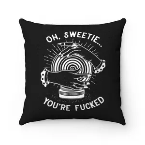 Oh Sweetie Crystal Ball Pillow - Black
