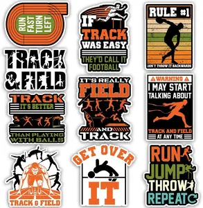 Track and Field Sticker Pack, Track & Field Athlete Sticker, Running Pole Vault Discuss Throw Sports Gift for Team Coach, Decoration for Laptop Tablet Water Bottle Helmet Vehicles